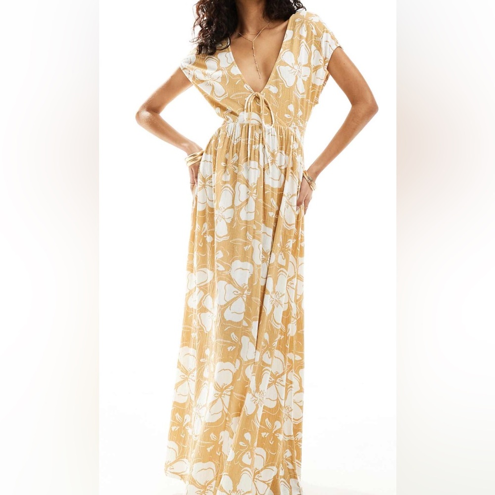 Floral Maxi Dress in Yellow and White